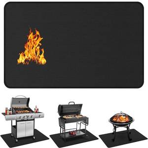 lot 23858 image: Protebox 60 x 40 inch Under Grill Mats for Outdoor Grill, Double-Sided Fireproof Deck and Patio Protector Mat, Waterproof Oil-Proof BBQ Floor Pad Indoor Fire Pit Fireplace Mat