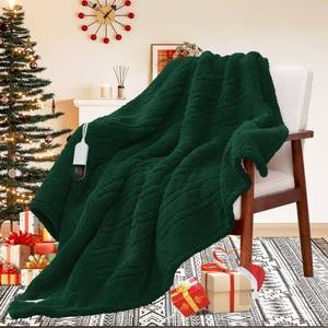 lot 23864 image: MAXEVE Heated Blanket Electric Throw 50x60 Soft Double Sided Sherpa Heating Blanket with 8 Fast Heating Levels & 1-8H Auto-Off,Over-Heat Protection,Machine Washable,ETL Certification, Green