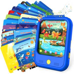 lot 23874 image: Qiaojoy Kids Learning Tablet Educational Learning Pad for Toddlers 2-5 to Learn Alphabets, Numbers, Foods, Time, Music, Talking Cards for Toddlers Learning Educational Toy Kids Gifts