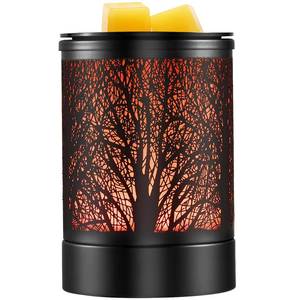 lot 23876 image: Enaroma Fragrance Wax Melts Warmer with 7 Colors LED Changing Light Classic Black Forest Design Scent Oil Candle Warmer for Home Black Forest