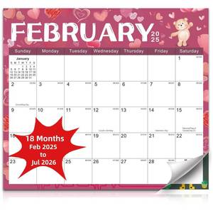 lot 29205 image: 2025-2026 Magnetic Fridge Calendar 18 Monthly Magnetic Calendar for Refrigerator 2025-2026 Wall Calendar Planner Runs from February 2025 Until July 2026 Easy Organizing Markers Tearable (Festive)