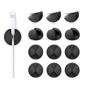 lot 29210 image: 12 Pack Cable Clips, Znben Cord Organizer Holder Adhesive Cable Management Charger Wire Holder Clips for Desk, Home, Office, Car, Cubicle, Nightstand Black