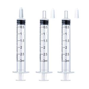 lot 29214 image: 3ml Syringe for Liquid, Oral, Scientific Labs, Measurement, Dispensing, with Cap- 3 Pack 3ml Syringes