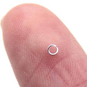lot 29215 image: 3 mm 18K Gold Plated Stainless Steel Open Jump Rings for Miniature Jewelry Making (Silver)