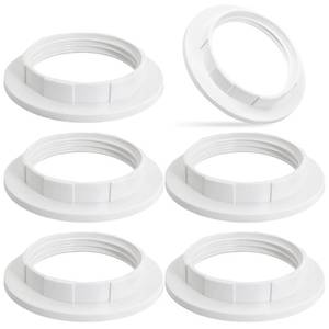 lot 29216 image: Lamp Shade Adapter Ring, White Light Socket Ring, Retaining Rings for E26E27 Sockets Standard Base Lamp Holder, Lamp Socket Replacement Parts (OD 58mmID 38mm, Fits 1-12 Threads)-6PCS (White)