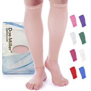 lot 29224 image: Doc Miller Compression Calf Sleeve for Men & Women 15-20mmHg Graduated Support, Shin Splint Relief, Running & Sports Recovery, Knee High Calf Sleeves, 1 Pair