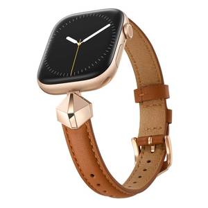 lot 29240 image: WFEAGL Leather Band Compatible with Apple Watch Bands Women 49mm 46mm 45mm 44mm 42mm(Series 3 2 1),Dressy Slim Grain Genuine Leather band for iWatch Ultra SE Series 1110987654321-BrownRoseGold
