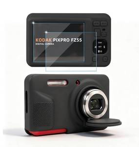 lot 39334 image: Frevyve Case for Kodak PIXPRO FZ55 Digital Camera Accessories, Soft Silicone Protective Case, Slim Fit Sleeve with Removable Lens Cover and Screen Protector, Lightweight, Anti-Scratch (Black)