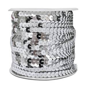 lot 39348 image: FQTANJU 6mm Spangle Round Sequins Trim, PVC, 100 YardsRoll. (Silver)