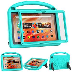 lot 39358 image: Tablet Kids Case for 1 0Tablets, Not for iPad Nokia 10.1 inch Tablets, Patamiyar Lightweight Shockproof Screen Protector Case with Handle Stand - Turquoise
