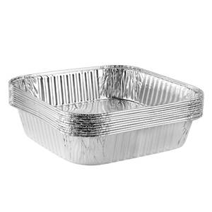 lot 39388 image: PLASTICPRO Disposable 8 X 8 X 2 Inch Square Aluminum Tin Foil Baking Pans Bakeware - Cookware Perfect for Baking Cakes, Breads, Brownies, Bread, Meatloaf, Lasagna, Pack of 10