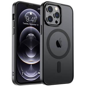 lot 39391 image: Zapica Magnetic for iPhone 12 Pro Max Case, Compatible with MagSafe Military Grade Drop Protection Translucent Matte Shockproof Anti-Scratch Phone Cover, Black