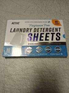 lot 39396 image: Active Fragrance Free Laundry Detergent Sheets - 80 Loads