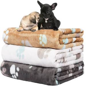 lot 47983 image: Rezutan Small Dog Blankets 3 Pack for Pet Cat Soft Fuzzy Washable Puppy Blankets, Reversible Paw Print Suitable for Dog Kennels & Beds Sofas Gifts Puppy Essentials, 23x16 inch