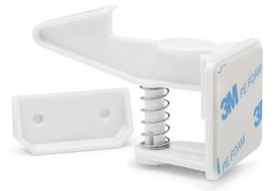 lot 48004 image: Cabinet Locks Child Safety  Baby Safety Cabinet Locks NO Drilling 3M Adhesive Baby Proof Drawer Lock Child proofing cabinets latches for Kids Latch for Drawers & Door Child Safety Locks 12 pack