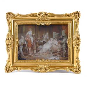 lot 48019 image: S GMOMENT Vintage Picture Frames 5x7 Ornate Antique Gold Picture Frames Vintage Wall Decor Victorian Home Decor with Glass Cover for Wall Mount and Tabletop Display