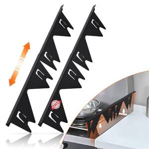 lot 48025 image: Stainless Steel Stove Gap Covers,Stove Gap Filler, Range Trim Kit, Stove Gap Guards, Heat Resistant and Easy to Clean, Easy retractable Length 13.8 to 27.5, Width 0.79,Black(2PCS)
