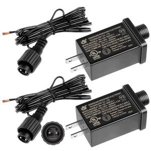 lot 48029 image: SUNXIZ 2Pack 12V 1A Yard Inflatable Plug Adapters with 2 10ft Extension Cables Replacement Class 2 Power Supply for Halloween Christmas Decoration Transformer US Plug for LED String Lights