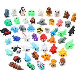 lot 48032 image: MONJITA 50 pcs Mini 3D Printed Animal Figurines, Flexible Articulated Fidget Toys, Cute Desk Decor, Party Favors, Goodie Bag Stuffers, Gifts for Kids Carnival Prizes Graduation Rewards (50pcs)