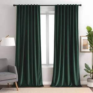 lot 48036 image: Aljctns Dark Green Velvet Curtains for Living Room, 2 Panels Set, 52 W x 108 L Luxury 90% Blackout Curtains for Bedroom,Thermal Insulated Super Soft Window Drapes Rod Pocket & Back Tab