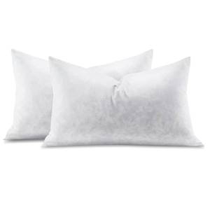 lot 48037 image: Swandream Feather Throw Pillow Inserts Set of 2, Soft Fluffy Rectangle 12 x 24 Inches Decorative Pillow Insert, Feather and Down Filled Euro Pillows for Bed, Couch and Cushion