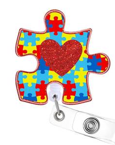lot 54324 image: Plifal Autism Awareness Badge Reel Holder Retractable with ID Clip for Nurse Nursing Name Tag Card Cute Medical Assistant Funny Accessories with Alligator Clip for Hospital Student Work Office