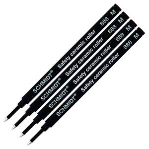 lot 54326 image: 4 Pack - Schmidt 888 Black Medium Rollerball Refill