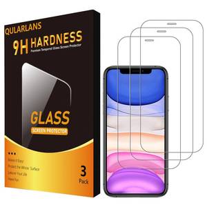 lot 54331 image: Qularlans 3 Pack Tempered Glass Screen Protector Compatible with iPhone 11XR, 9H Hardness Shock Resistant Tempered Glass HD Ultra Clear