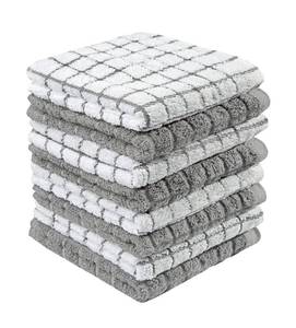 lot 54332 image: Bumble Dish Cloths (8 Pack)  12 x 12  100% Cotton Kitchen Towels  405 GSM  Soft, Highly Absorbent & Durable Dish Towels for Kitchen  Gray