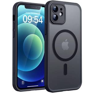 lot 54840 image: TOCOL for iPhone 12 Case, Compatible with Magsafe, Full Camera Protection, Built-in Magnetic Ring, Translucent Matte Phone Case for iPhone 12 6.1 inch (Black)