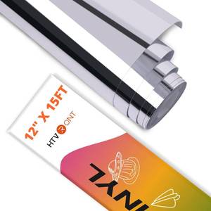 lot 54848 image: HTVRONT Silver Chrome Vinyl - 12 x 15FT Mirror Metallic Silver Permanent Vinyl Roll for All Cutting Machine - Easy to Cut & Weed & Transfer Craft Adhesive Vinyl for Craft, Signs, Scrapbooking