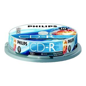 lot 8954 image: Philips� 700mb 80-minute 52x Cd-rs (10-ct Cake Box Spindle)