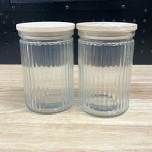 lot 4415 image: 2 Glass Storage Jars With Lids - Retail $0