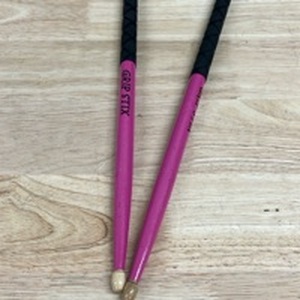 lot 4432 image: Pair of Pink and Black Drum Sticks - Retail $0