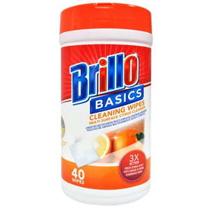 lot 4581 image: Brillo Basics Wipes Orange 40 Count - Retail $21