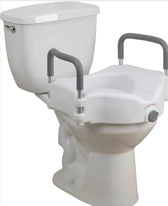 lot 13881 image: Bath SafetyRaised Toilet Seat Product Description Elev.Toilet Seat w RemArms,RTL,1 EA