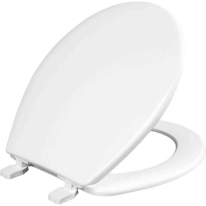 lot 14745 image: Round Closed Front Toilet Seat In White