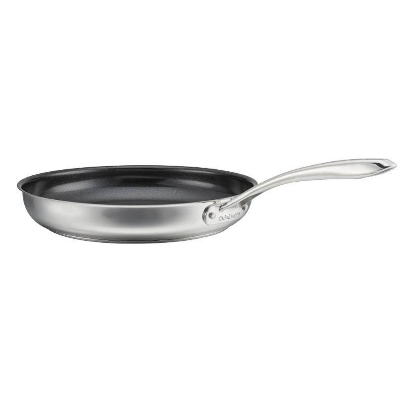 lot 14769 image: Cuisinart 12 Classic Stainless Ceramic Nonstick Skillet Dishwasher-Safe, Stay-Cool Handle, Even-Heating, Silver