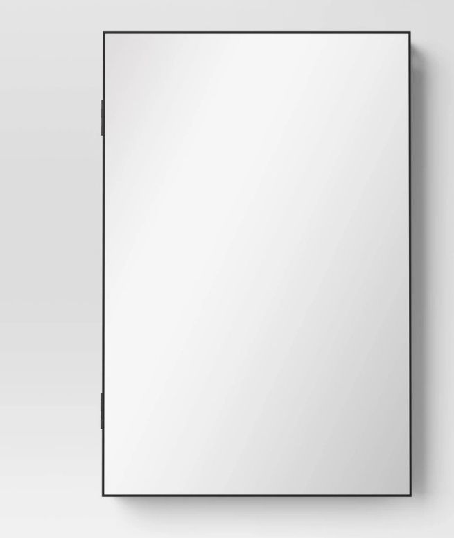 lot 16248 image: 20x30 Storage Wall Mirror Black - Threshold - Retail $100