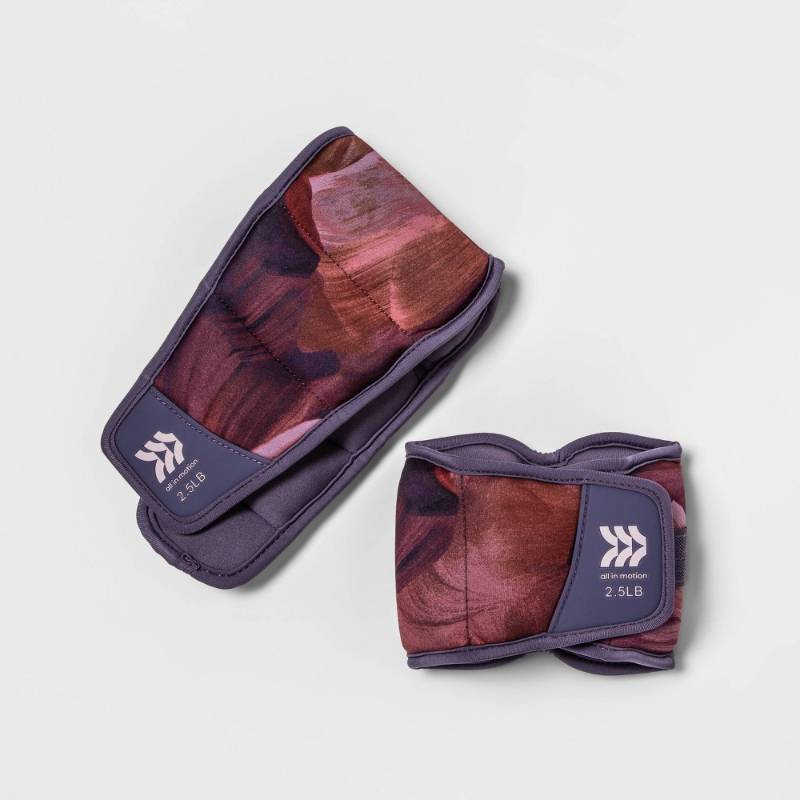 lot 23208 image: Ankle Weights Anti-microbial 2.5lbs 2pc - All In Motion Neoprene, Leg Training