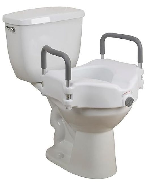 lot 8881 image: Bath SafetyRaised Toilet Seat Product Description Elev.Toilet Seat w RemArms,RTL,1 EA