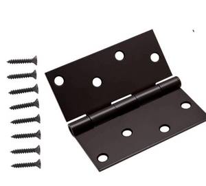 lot 16395 image: 4 in. Square Corner Dark Oil-Rubbed Bronze Door Hinge