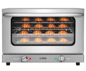 lot 30705 image: 23 in. Countertop Electric Convection Oven with 4-Racks Fits Half Size Pans, 1600-Watt in Stainless-Steel - Retail $549