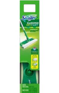 lot 16377 image: Swiffer Sweep & Mop Dry  Wet Floor Mopping and Sweeping Kit  1 Device  5 Dry Cloths  3 Wet Cloths