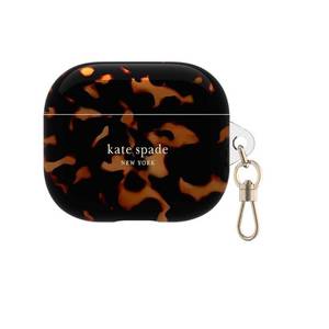 lot 30718 image: Kate Spade New York Apple AirPods (3rd Generation) Protective Case - Transparent TortoiseBlackGold Foil
