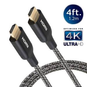 lot 30735 image: Philips 4 Elite Premium High-Speed HDMI Cable with Ethernet, 4K60Hz - Braided Male-To-Male Connections