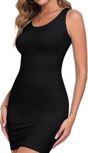 lot 23906 image: Top-cofrLD Womens Summer 2025 Sleeveless Crew Neck Bodycon Dress Club Party Mini Casual Slim Fit Dress XL