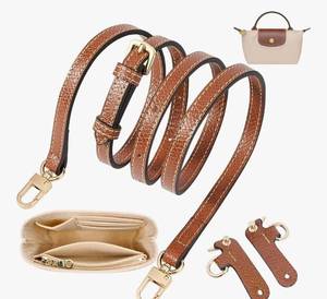 lot 23946 image: Purse Straps Replacement with Multi-Pocket Felt Handbag Organizer Insert Compatible with Longchomp Mini Pouch Tote Bag (2-Packs)