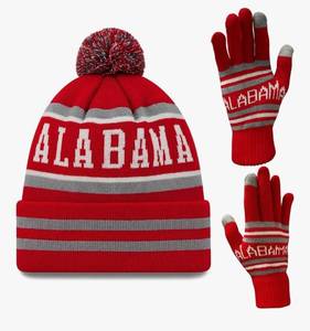 lot 23967 image: Vintage Classic Alabama Skull Cap Beanie Hat and Gloves set
