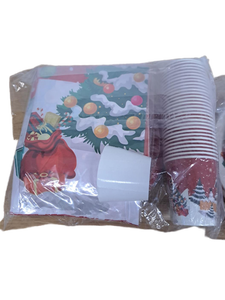 lot 31334 image: QZYL 30 Set Xmas Table Party Supplies 2  Pack